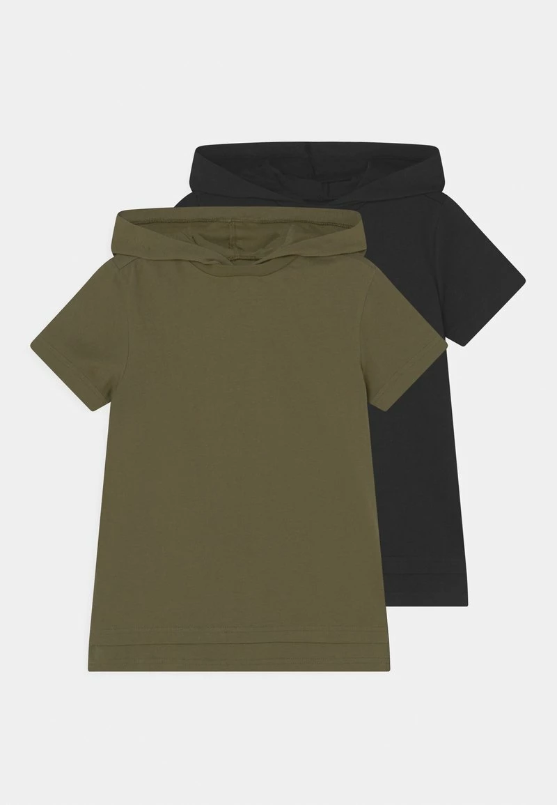 Friboo BOYS HOODED TEE 2 PACK - T-Shirt Print - Khaki/black, Kinder 3 Friboo BOYS HOODED TEE 2 PACK - T-Shirt Print - Khaki/black, Kinder
