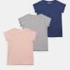 Friboo 3 PACK GIRL RIB TEE - T-Shirt Basic - 401 - Light Pink_102 - Grey_503 - Dark Blue, Kinder -Günstiges FRIBOO Geschäft 36e9a6ea007a4499b14303c7c5e17604