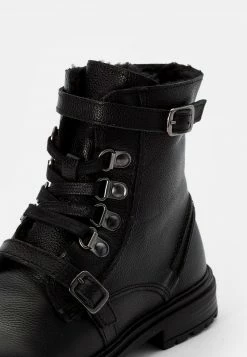 Friboo LEATHER BOOTIES - Schnürstiefelette - Black, Kinder -Günstiges FRIBOO Geschäft 8551ebe38f9c4275b74b28377f4646b5