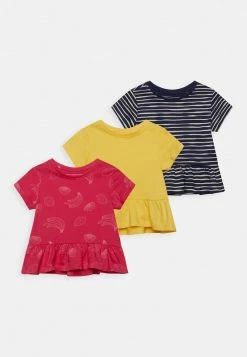 Friboo PEPLUM HEM TEE 3 PACK - T-Shirt Print - Red / Yellow /blue, Kinder
